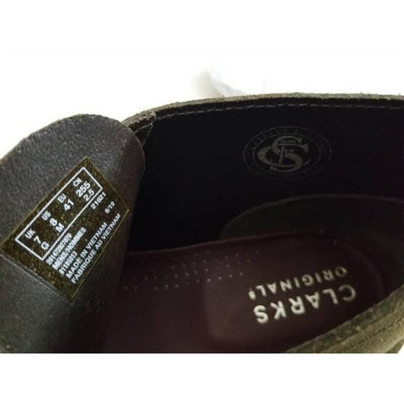 Clarks Charles F. Stead Desert Boot Olive Green Suede Mens Size 8 41 - Picture 5 of 5